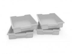 Plastove boxy malé - šedá - 4 ks