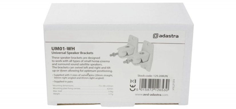 Adastra UM01, univerzální držák reproduktorů, černý, pár