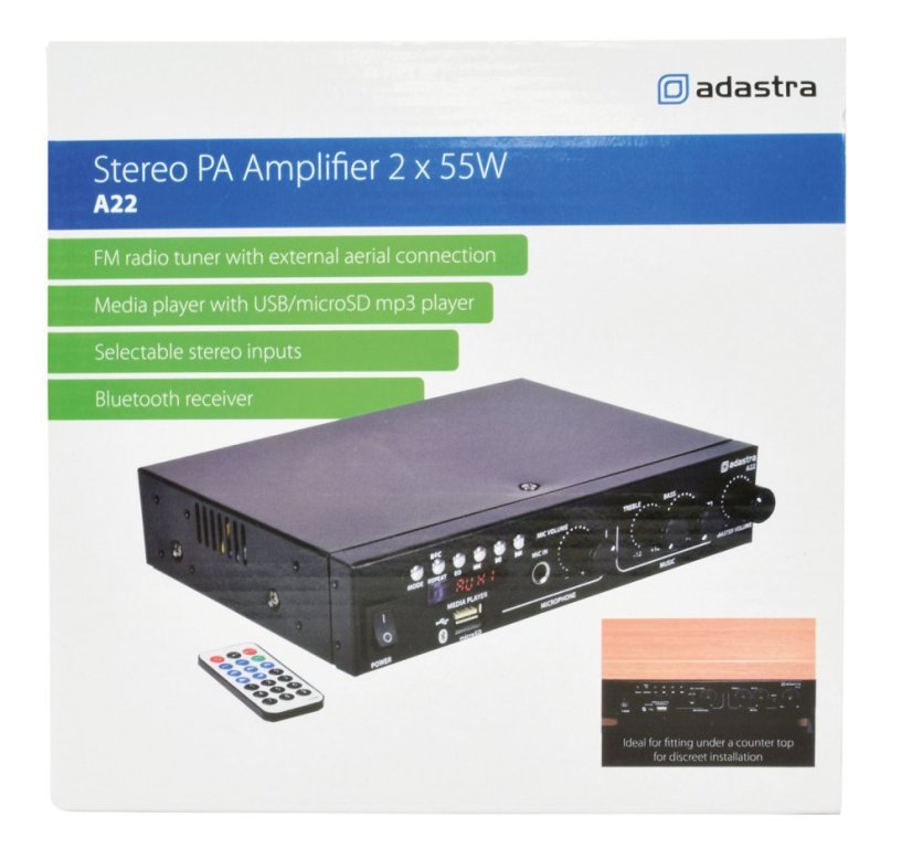 Adastra A22, stereo PA zesilovač MP3/BT/FM
