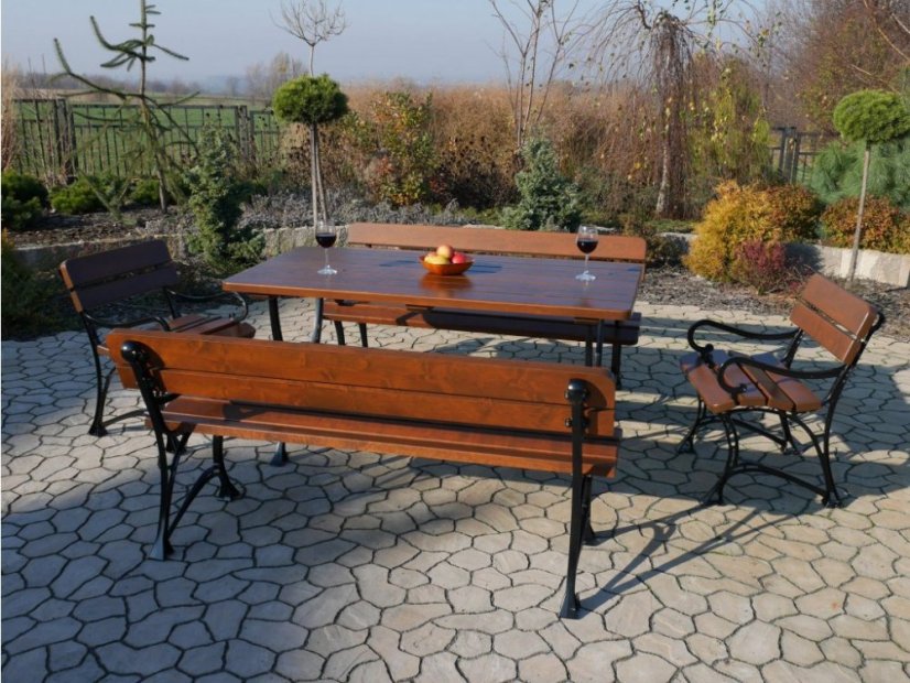 Garden set LARA 1 (alder) - Shade: Rosewood