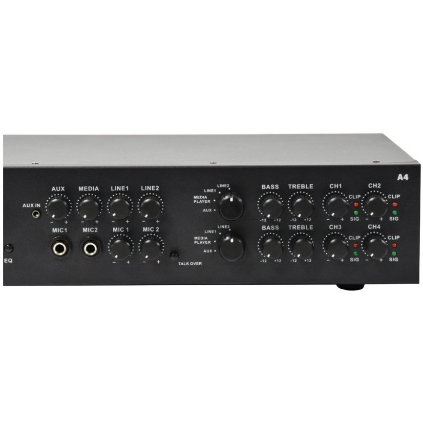 Adastra A4, duální stereo PA zesilovač, MP3/SD/USB/BT/FM, 4x 200W