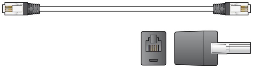 AV:link kábel telefónny 2x RJ11 6P4C samec s redukciou na BT431A, čierny, 3m
