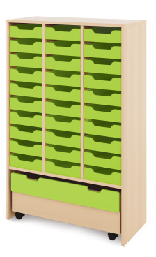 Skriňa XL + malé kartónové kontajnery a truhla - CLASSICAL - Farba: Zelená