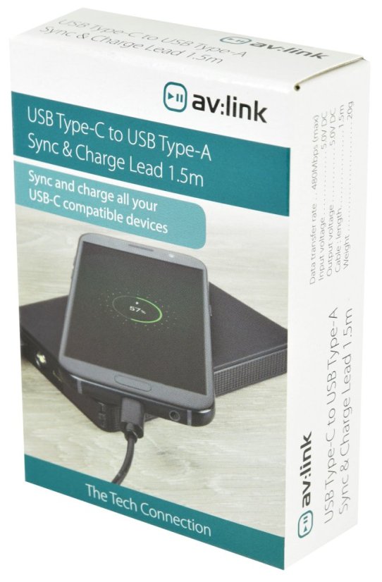AV:Link Kábel USB typ C, USB typ A, 1,5m