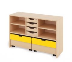 Skriňa M + malé drevené kontajnery a truhlice - CLASSICAL