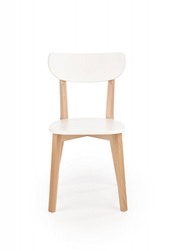 Židle- BUGGI- Přírodní /Bílá