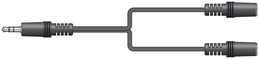 AV:link kábel 1x Jack 3.5mm stereo samec - 2x Jack 3.5mm stereo samica, 1.2m