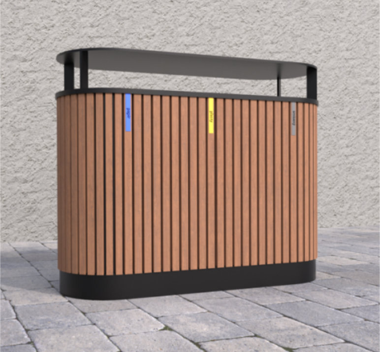 Recycling bin BRAVA with a cover