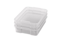 Malé plastové boxy- OPTIMA- Transparentné (3 ks.)