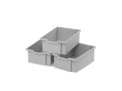 Plastove boxy veľké - šedá - 3ks
