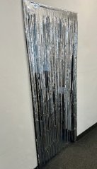 Metalický záves dverí, 200 x 100 cm, strieborný