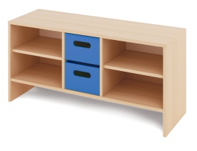 A small cabinet with large wooden containers KLASIKO - Barva: Modrá