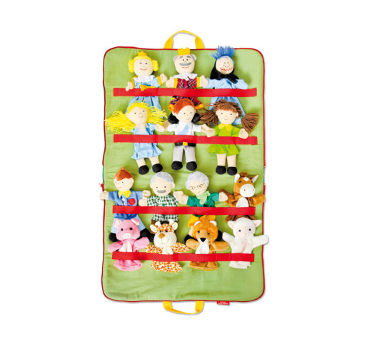 Hand bag with a set of FAMILY puppets (14 pcs)