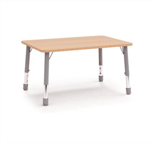 Height-adjustable rectangular table - BEECH - Dimension: 138x69 cm, Height adjustable: 1-3