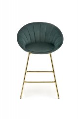 Barová židle- H112- Tmavě zelená/ Zlatá