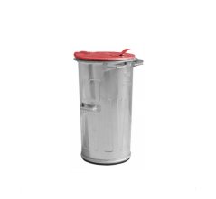 Popelnice kovová 110 l červené víko