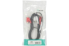 AV:link kábel 2x RCA samec - 2x zlučovací RCA samec, 1.8m