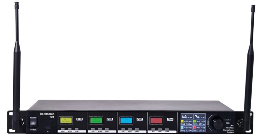 Citronic TU4 Quad PLL, laditelný UHF set s bodypacky