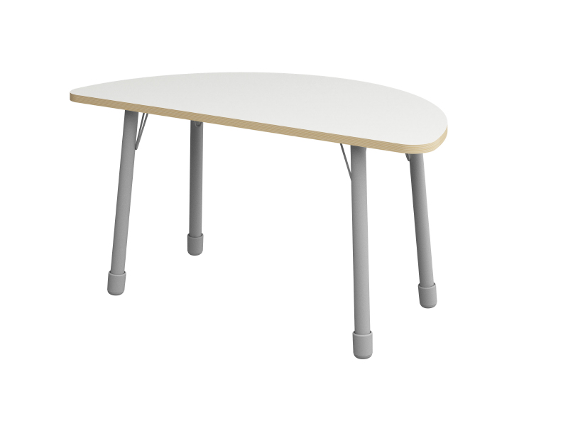 Výškovo nastaviteľný stôl polkruh - Biela - Veľkosť výškovo staviteľná: 1-3