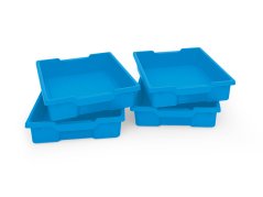 Plastové boxy malé  - modrá - 4 ks