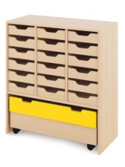 Cabinet L + small wooden containers and chest - CLASSICAL