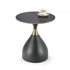 Konferenční stolek- SCALITA- Černý mramor / Černá / Zlatá