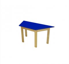 Dětský přírodní stůl BUK - lichoběžník + barevná deska