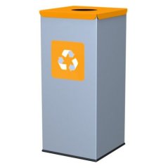 Hranatý odpadkový kôš oranžové veko 60 l