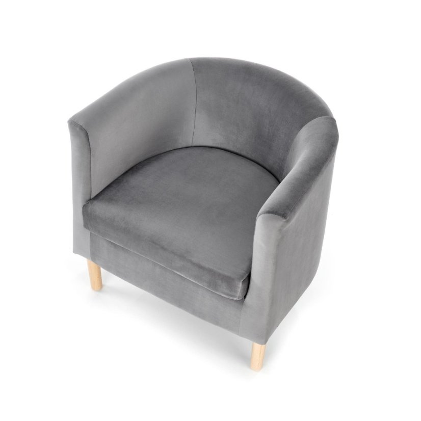 Armchair CLUBBY 2 (Dark gray / Natural)