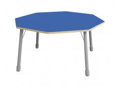 Výškově stavitelný stůl osmiúhelník - Modrá