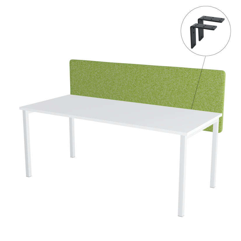 Paraván na stůl zelený OFYS (160x65 cm) 80% vlna - Uchycení paravánu: Pevné přišroubování - šedá barva