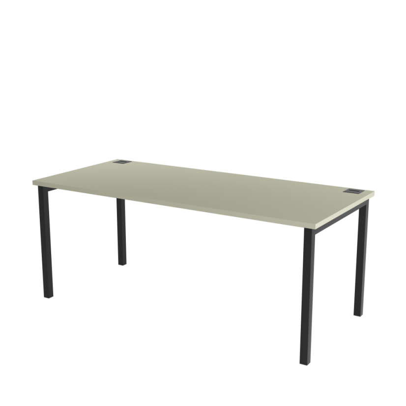 Office table with grey top OFYS U (dimensions 70 x 160 cm) - Frame color: White