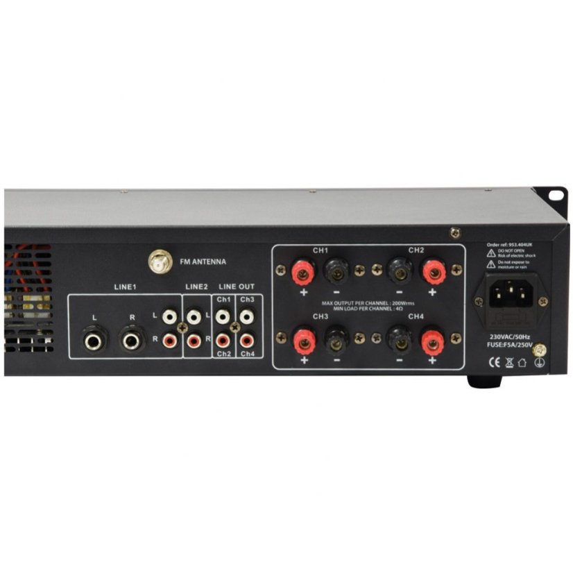 Adastra A4, duální stereo PA zesilovač, MP3/SD/USB/BT/FM, 4x 200W