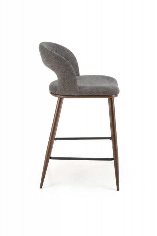 Barová stolička- H114- Sivá / Orech