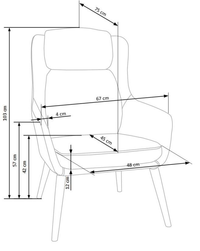 Armchair PURIO (Light gray / Dark gray)