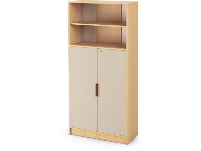 Vysoká skříň s dvířky a zámkem - Typ B OPTIMA - Béžová