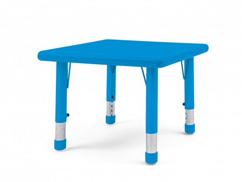 Dětský výškově nastavitelný stůl ČTVEREC - Barva: Modrá