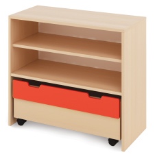 Cabinet M + shelves and chest - CLASSICAL - Barva: Červená