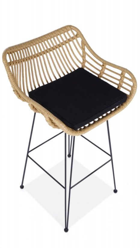 Barová stolička- H105- Prírodné / Černá