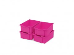 Plastové boxy velké - růžová - 4 ks