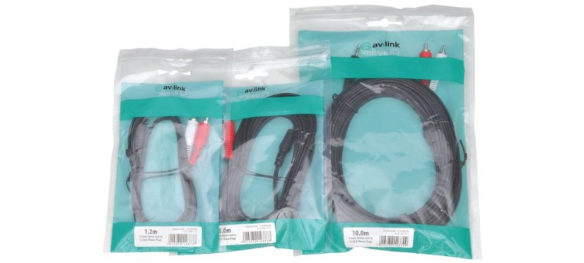 AV:link kábel Jack 3.5mm stereo samec - 2x RCA samec, 1.2 m