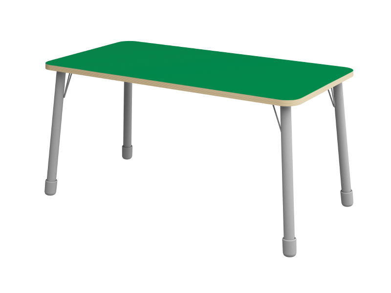 Height-adjustable table rectangle - Green - Dimension: 138x69 cm, Height adjustable: 1-3