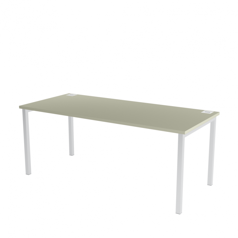 Kancelářský stůl s šedou deskou OFYS U (rozměr 80 x 140 cm) - Barva podnože: Bílá