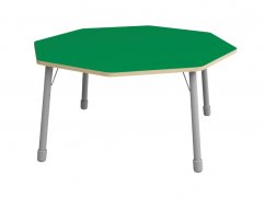 Výškovo nastaviteľný stôl osemuholník - Zelená