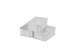 Plastové boxy velké - bílá - 3ks