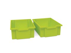 Plastové boxy velké - zelená - 2 ks