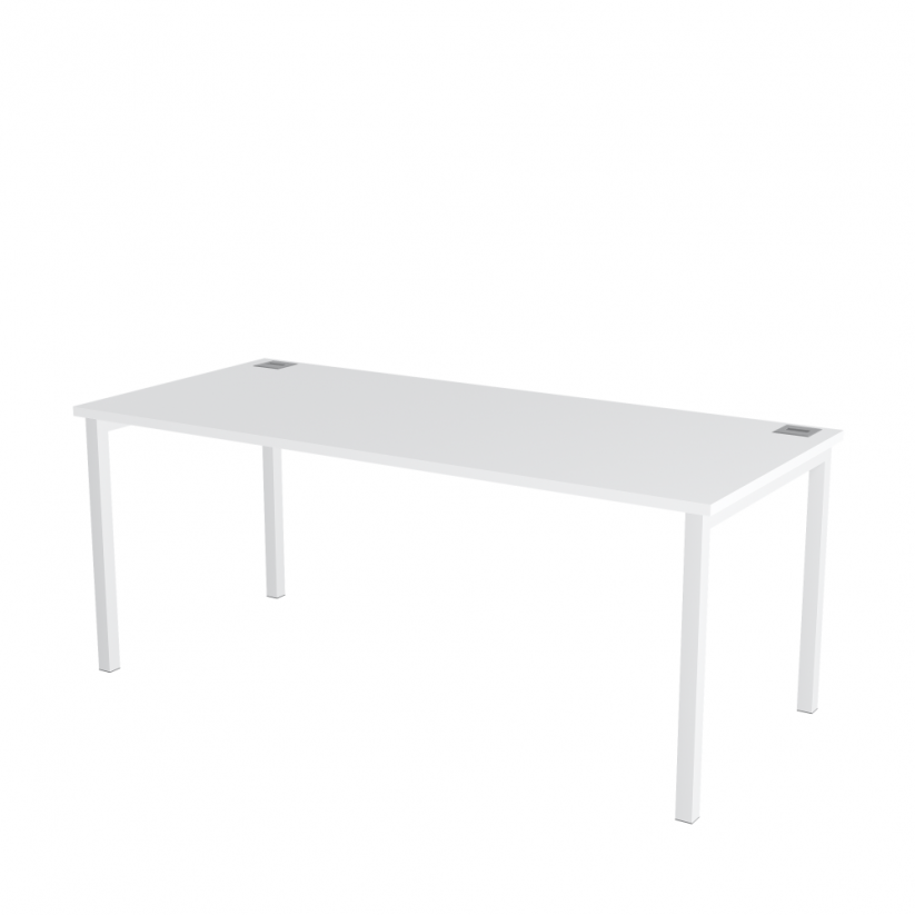 Kancelářský stůl s bílou deskou OFYS U (rozměr 80 x 140 cm) - Barva podnože: Černá