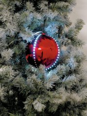 Sněhové LED koule, 15 cm, červená, 1 ks