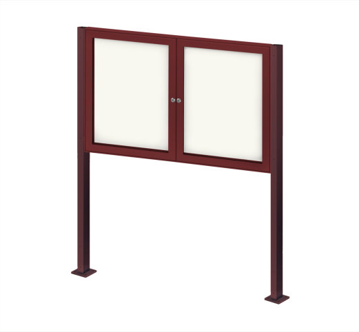 Dvojkrídlová vitrína na stojnách FAREBNÁ - Hloubka: 6 cm, Rozmer: V 100 × Š 195 cm (24x A4)