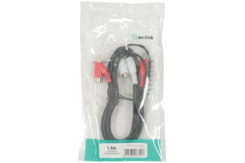 AV:link kábel 2x RCA samec - 2x zlučovací RCA samec, 1.8m